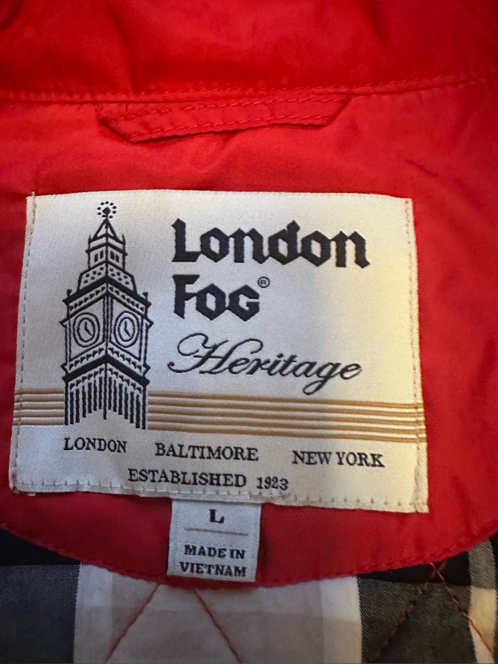 London Fog Heritage Red Quilted Jacket Women’s Large Plaid Lined - Picture 6 of 6